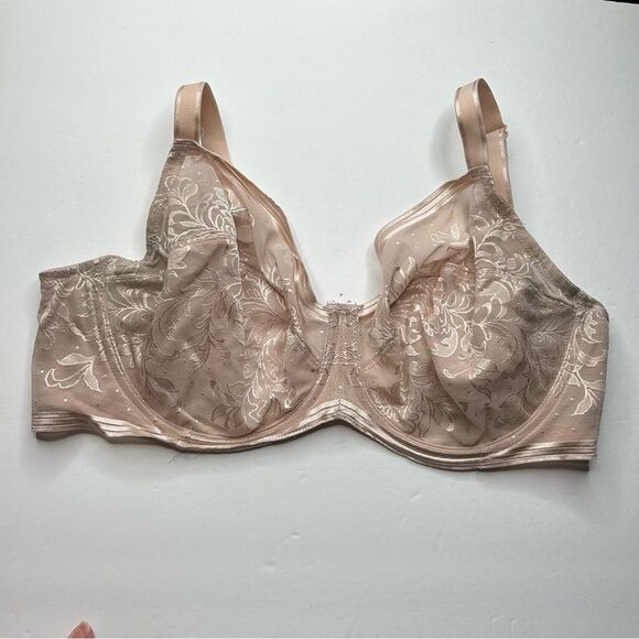 Wacoal Cream Floral Lace Unlined Full-Coverage Bra 36G 36DDDD - Picture 6 of 6